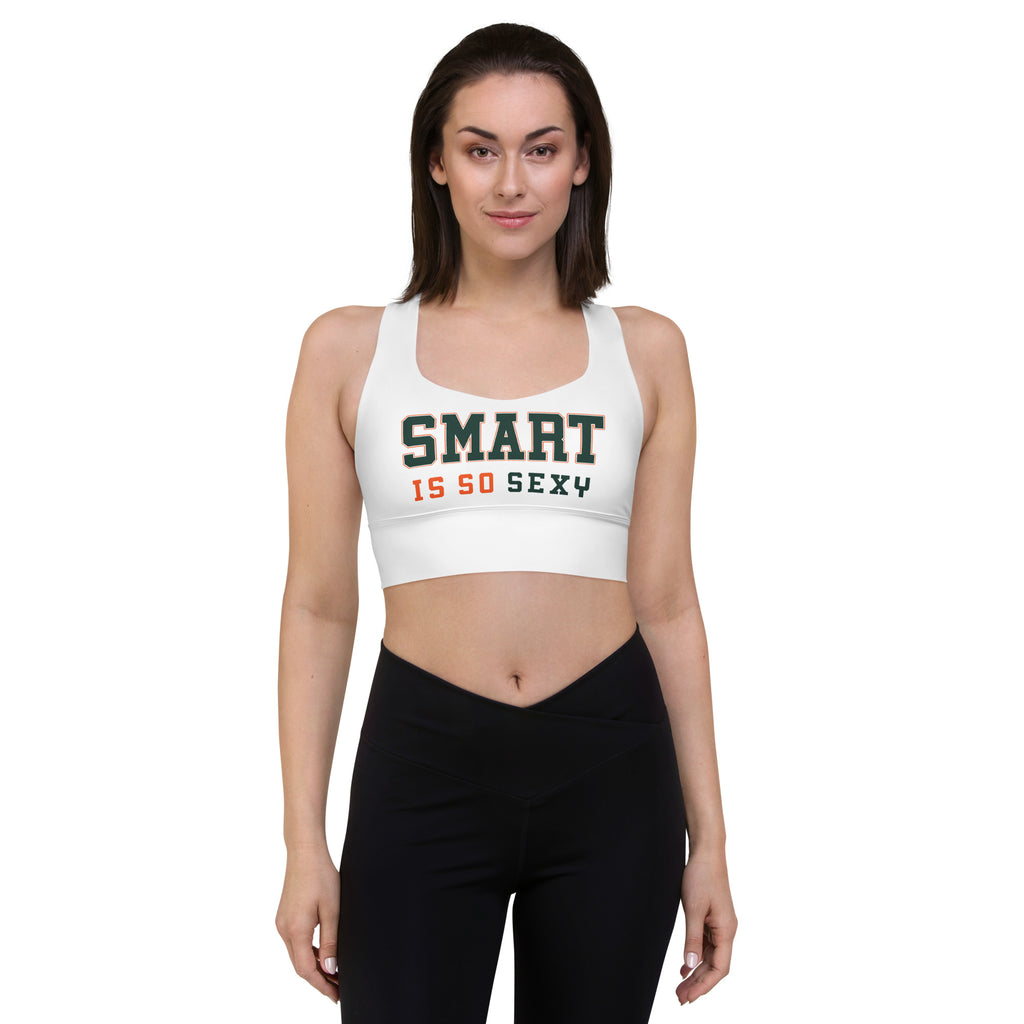 Longline sports bra Miami Hurricanes school colors