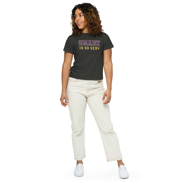 Women’s high-waisted t-shirt LSU School Colors
