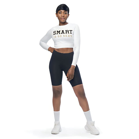 Ladies' Smart is so Sexy College Crop White T-Shirt