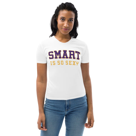 Women's Smart is so Sexy T-Shirt Crew Neck - Red Tee (Free Shipping 2-5 Days USA)