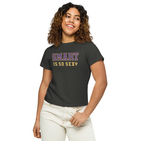 Women's Smart is so Sexy top Short-Sleeve V-Neck T-Shirt - Black (Free Shipping 2-5 Days USA)