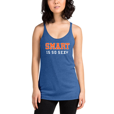 Women's Smart is so Sexy top Flowy Scoop Muscle Tank Top - Vintage Black Tee (Free Shipping 2-5 Days USA)
