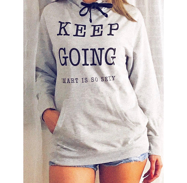 Adult Pullover Keep Going Hoodie - Gray