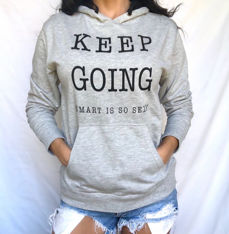 Women's Keep Going positive shirts SISS Crew Neck - Heather Grey Tee (Free Shipping 2-5 Days USA)