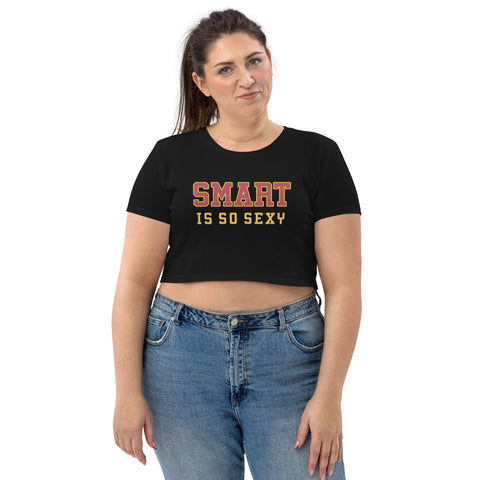 Deep Heather Ladies' Smart is so Sexy College Crop Tank